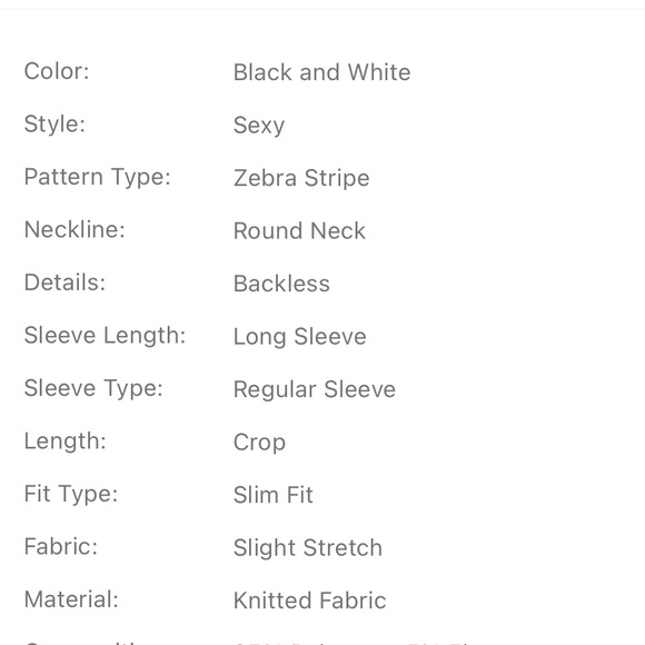 PETITE Zebra backless crop tee - Picture 3 of 3